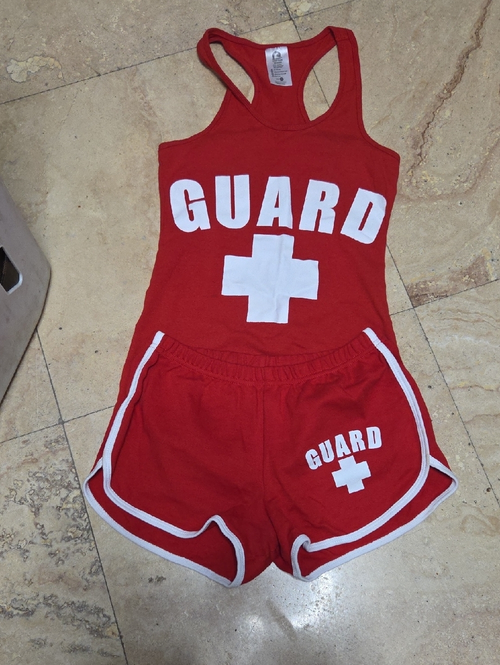 Blank NYC Red 'Guard' Racerback Tank and Shorts Set In Xsmall Size [1520]